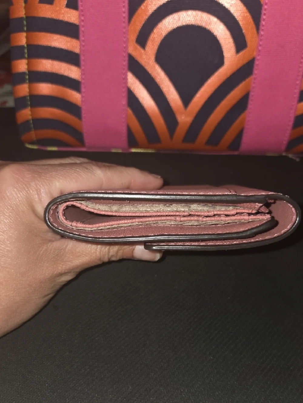 Michael Kors Dusty Rose Saffiano Leather Compact Wallet with Gold Logo - Picture 10 of 13